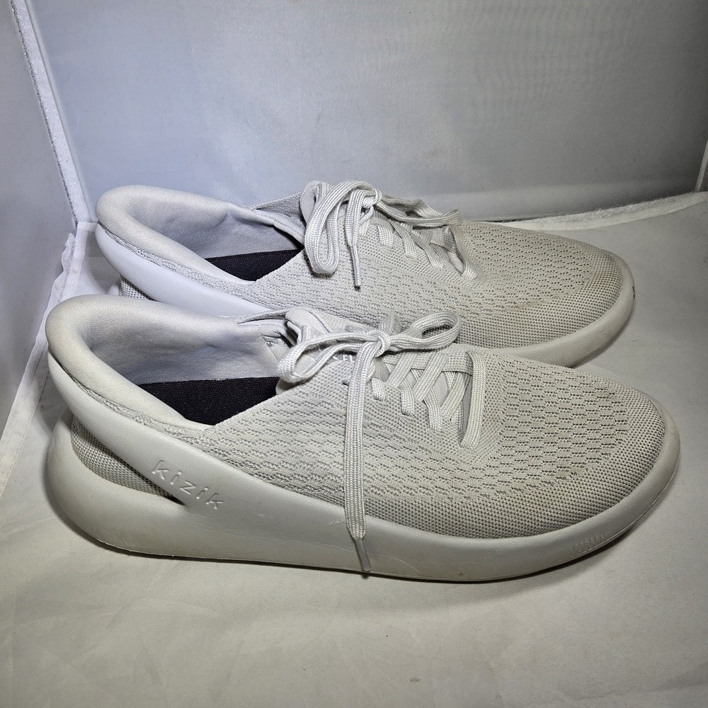 Kizik Roamer Sneakers Gray White Womens 10/Mens 8.5 Mesh Slip On Comfort